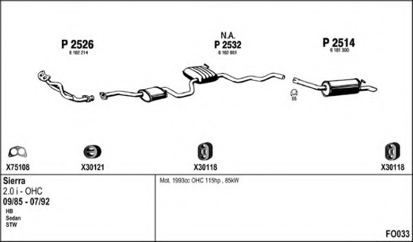 FENNO FO033 Exhaust System